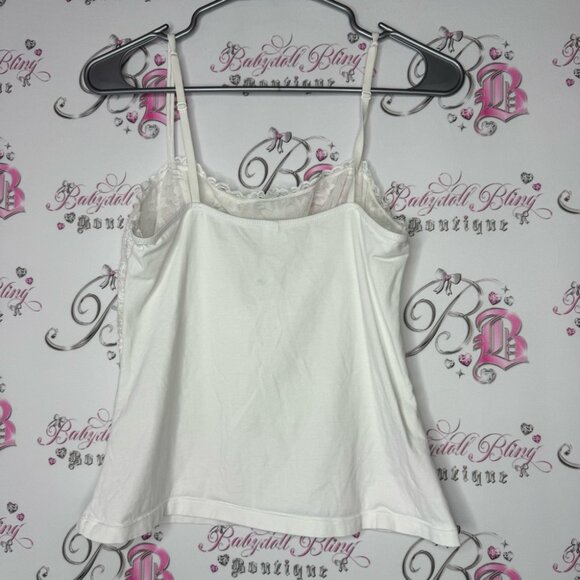 Felina tank top lace Lacie floral bustier style cute Bling White Lace Cami Top - Picture 5 of 8